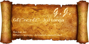 Göncző Julianna névjegykártya